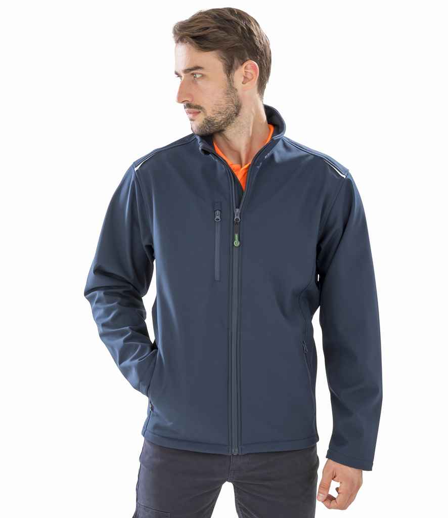 Result Genuine Recycled Three Layer Printable Soft Shell Jacket - Navy (RS900)