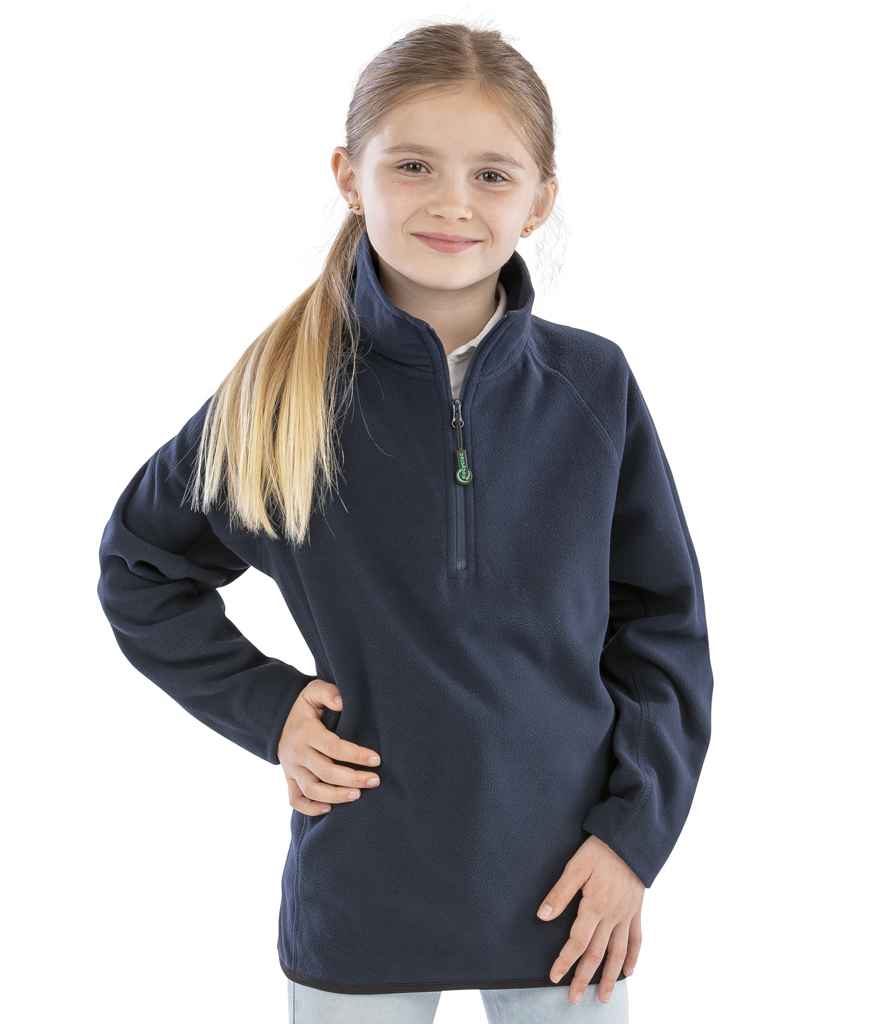 Result Genuine Recycled Kids Zip Neck Micro Fleece - Navy (RS905B)