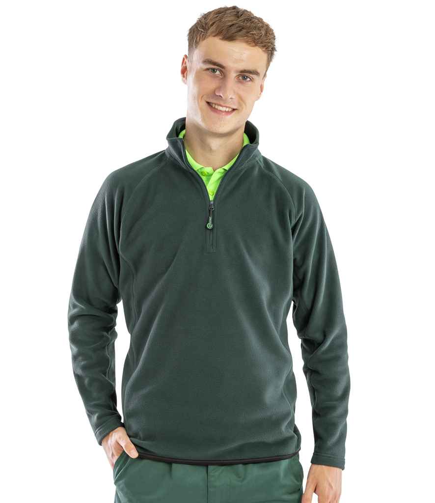Result Genuine Recycled Zip Neck Micro Fleece - Forest Green (RS905)