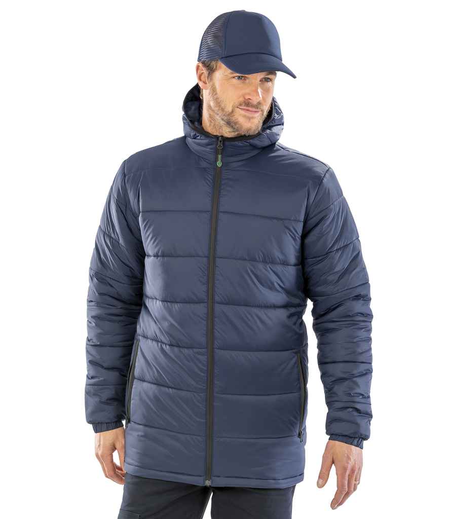 Result Genuine Recycled Hooded Padded Parka Jacket - Navy (RS910)