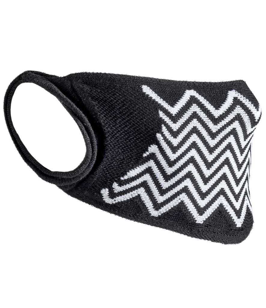Result ZigZag Anti-Bacterial Face Cover - Black/White (RV015)