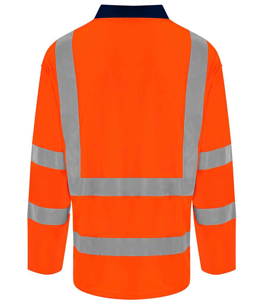 Pro RTX High Visibility Long Sleeve Polo Shirt - Orange/Navy (RX715)