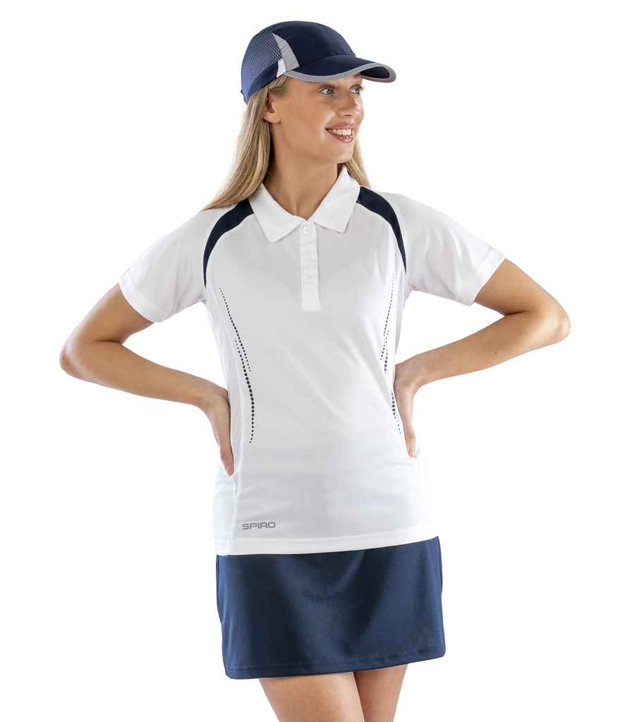 Spiro Ladies Team Spirit Polo Shirt - White/Navy (SR177F)