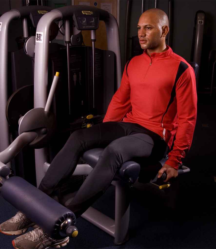 Spiro Unisex Zip Neck Trial Training Top - Red/Black/White (SR178M)