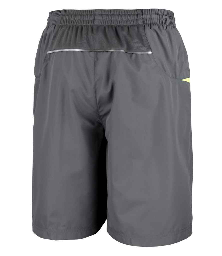 Spiro Micro-Lite Mesh Lined Team Shorts - Grey/Lime Green (SR184M)