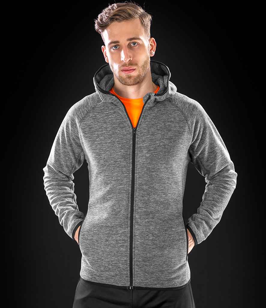 Spiro Micro Fleece Hoodie - Grey/Black (SR245M)