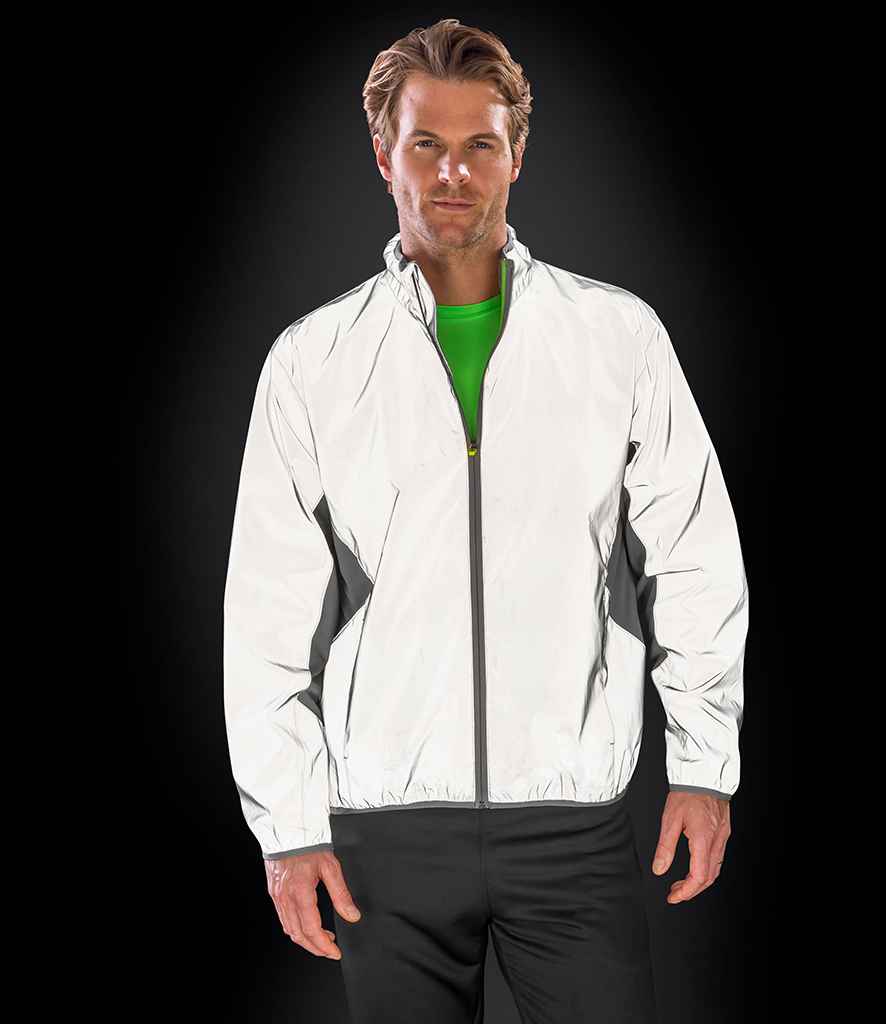 Spiro Luxe Reflective Hi-Vis Jacket - Neon White (SR266)