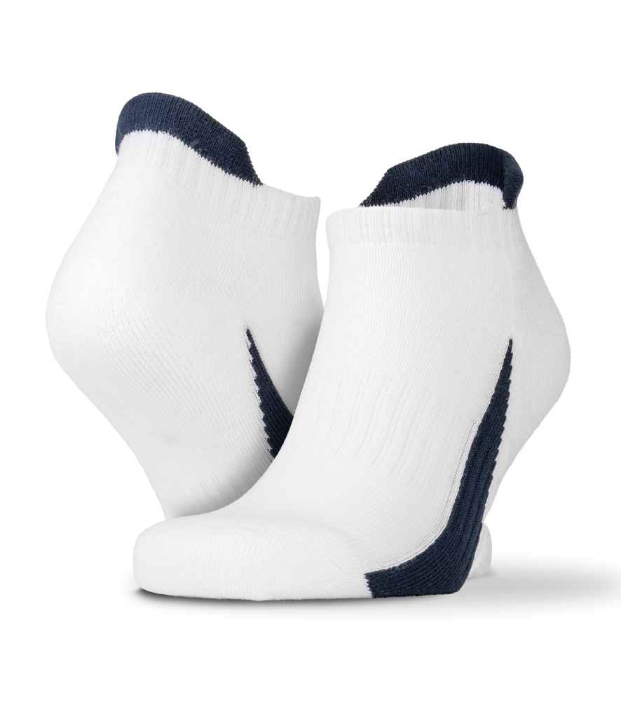 Spiro 3 Pack Sports Sneaker Socks - White/Navy (SR293)