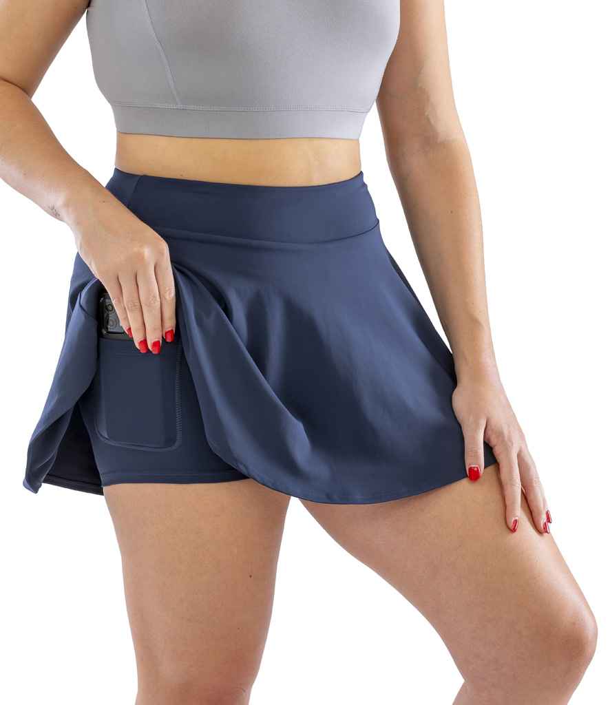 Spiro Ladies Recycled Fitness Skort - Navy (SR797F)