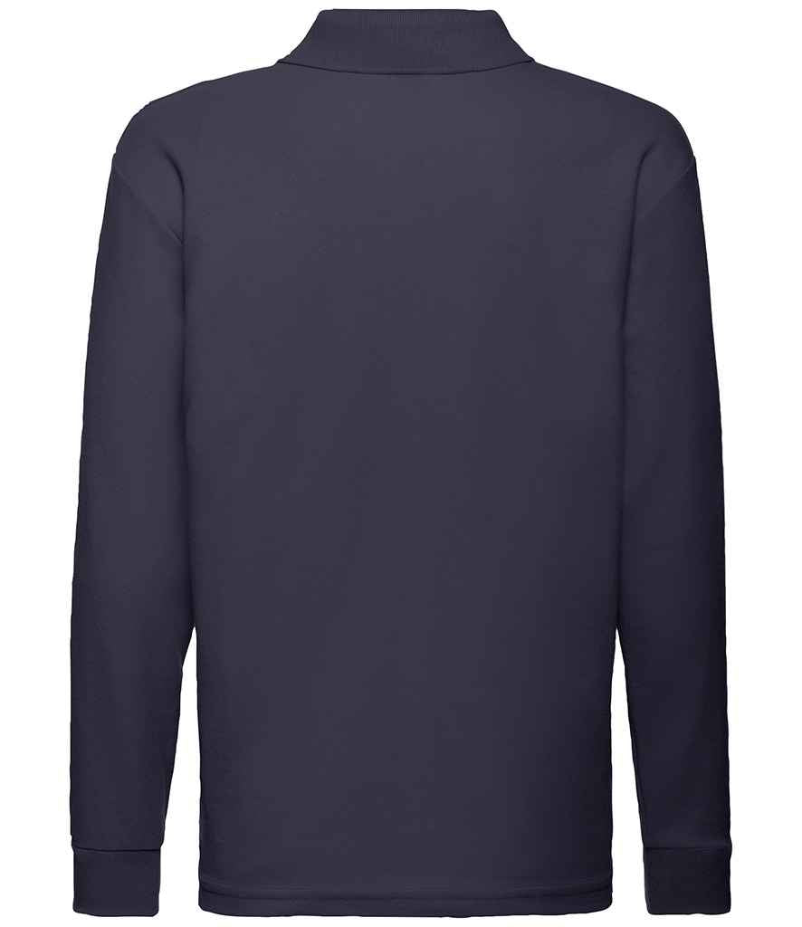 Fruit of the Loom Kids Long Sleeve Poly/Cotton Piqué Polo Shirt - Deep Navy (SS45B)