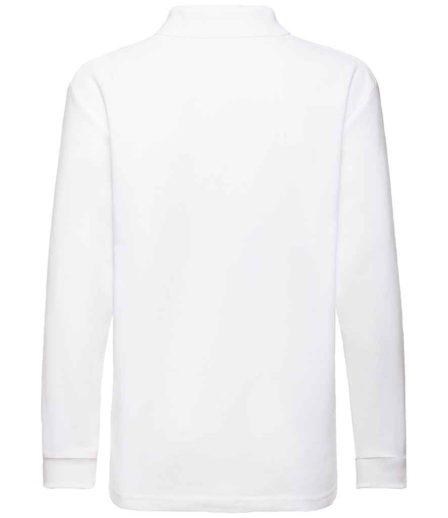 Fruit of the Loom Kids Long Sleeve Poly/Cotton Piqué Polo Shirt - White (SS45B)