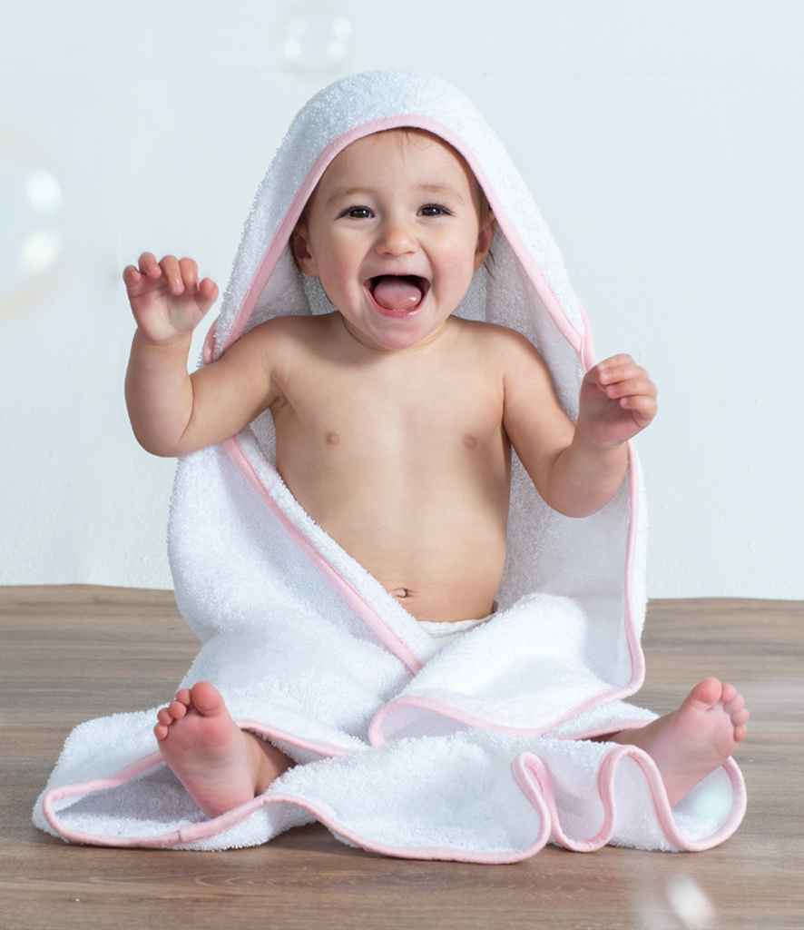 Towel City Babies Hooded Towel - White/Pink (TC36)