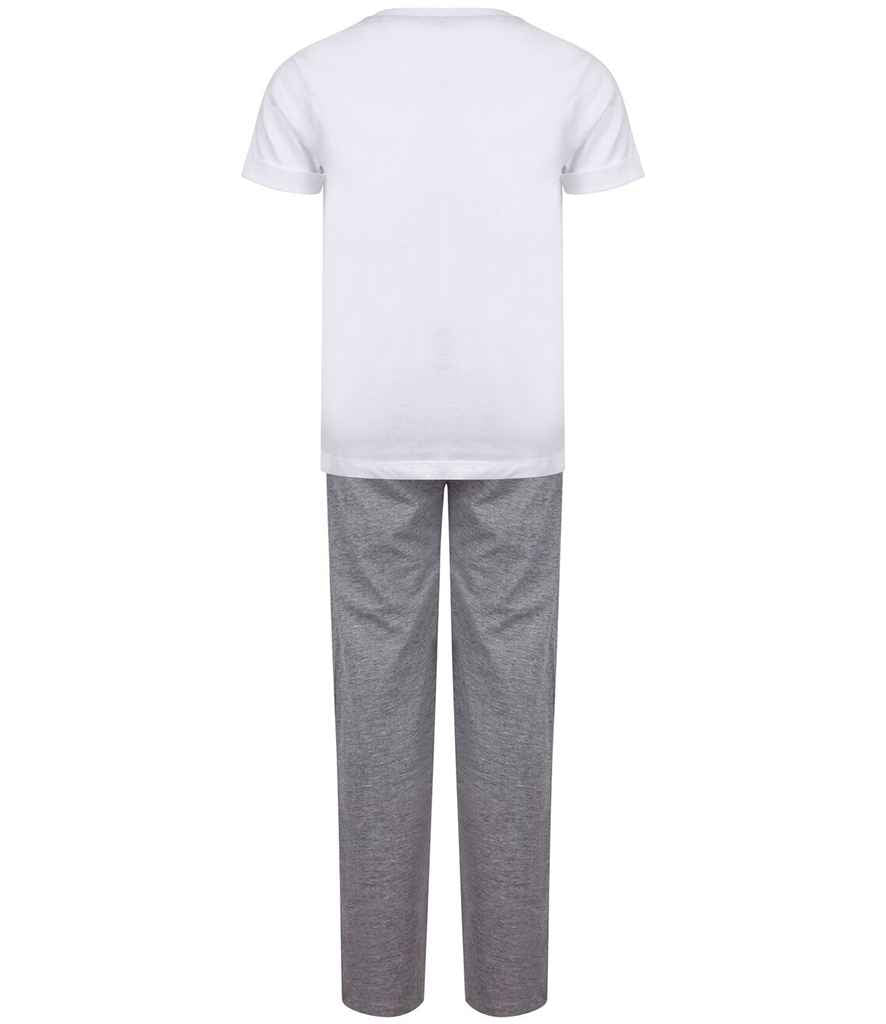 Towel City Kids Long PJ's - White/Heather Grey (TC59)