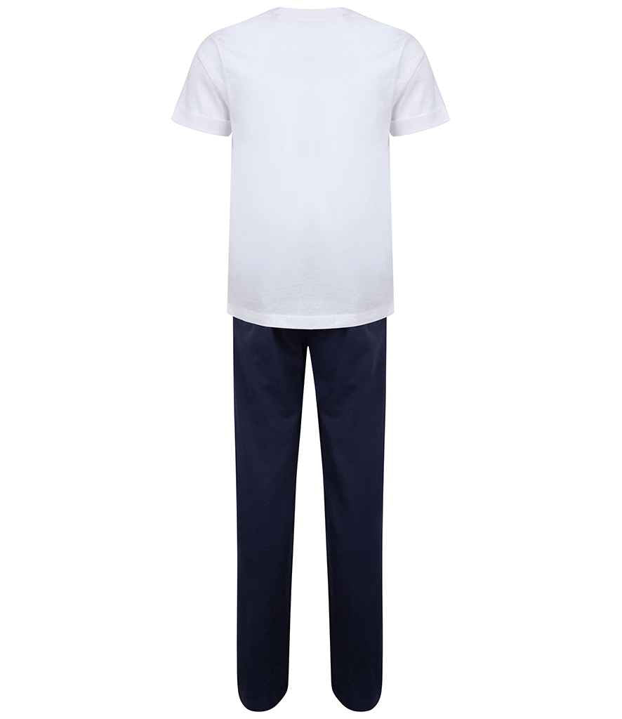 Towel City Kids Long PJ's - White/Navy (TC59)