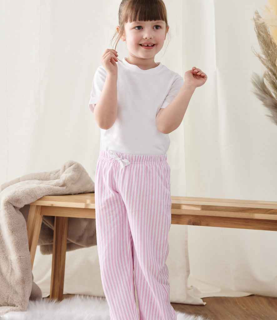 Towel City Kids Long PJ's - White/Pink (TC59)