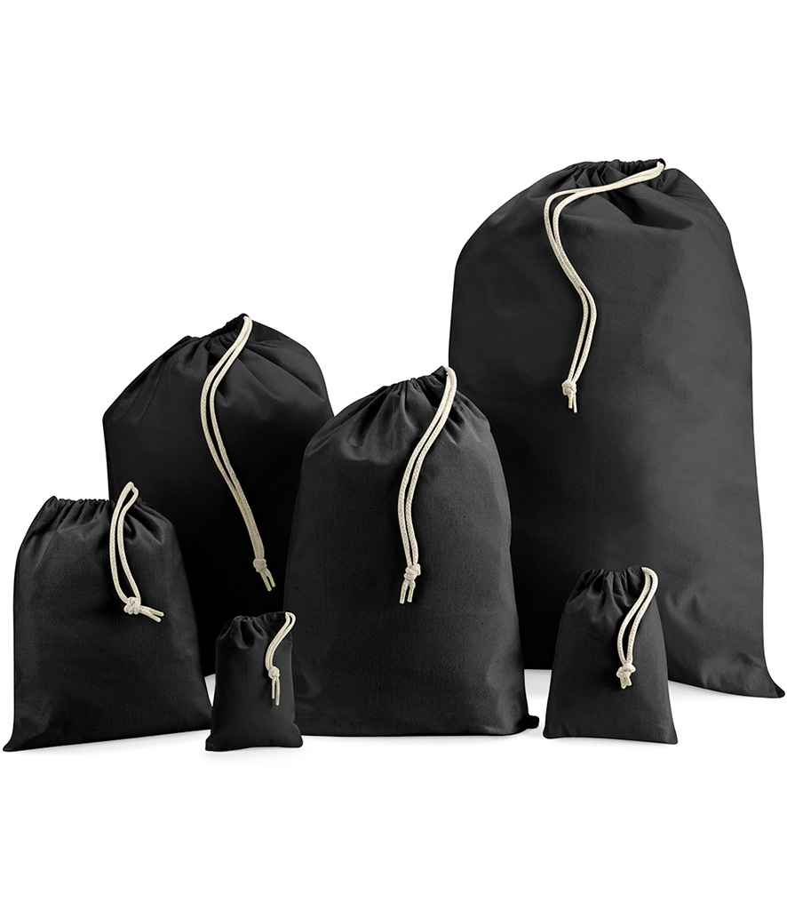 Westford Mill Cotton Stuff Bag - Black (W115)