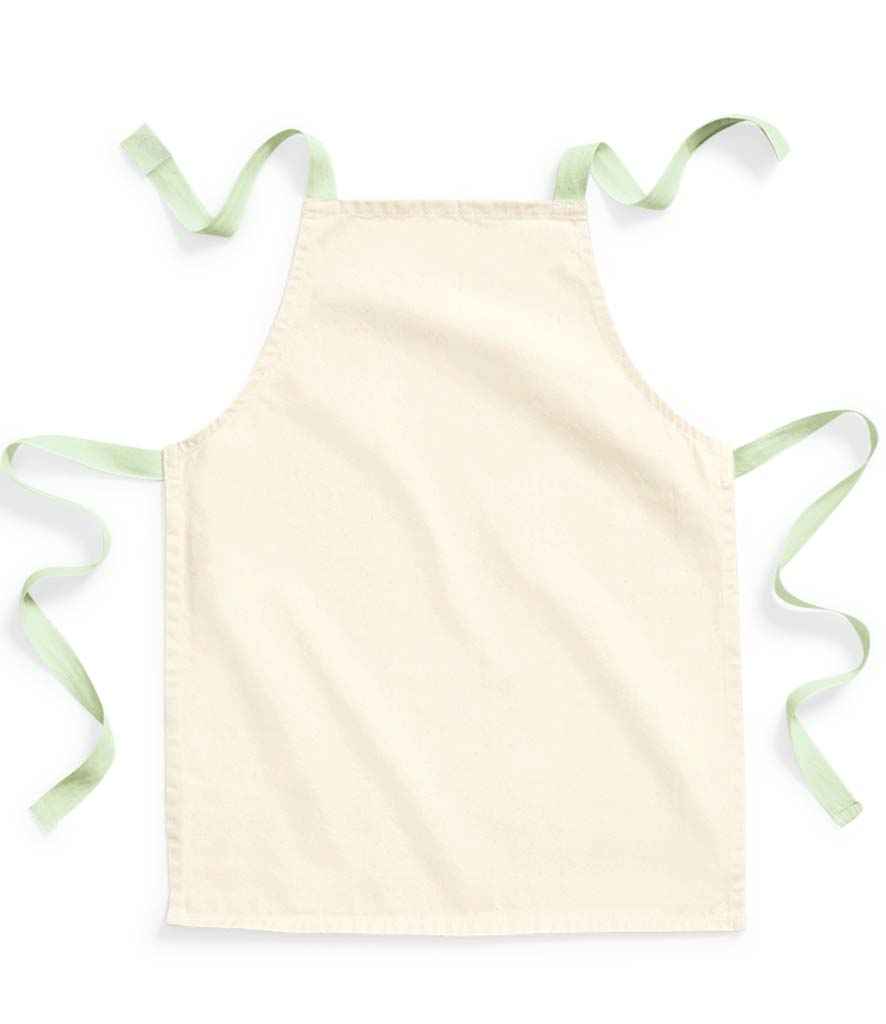 Westford Mill Fairtrade Kids Craft Apron - Natural/Pistachio (W362)