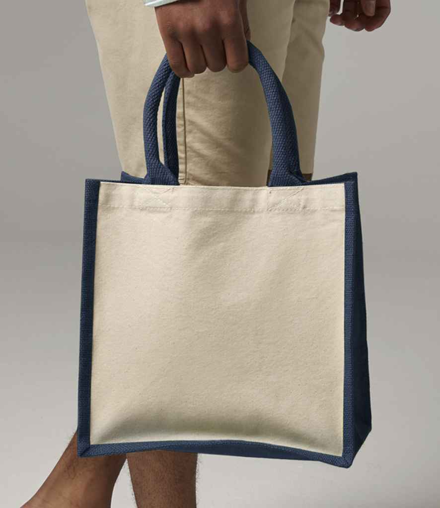 Westford Mill Printers Midi Jute Tote Bag - Navy (W421)