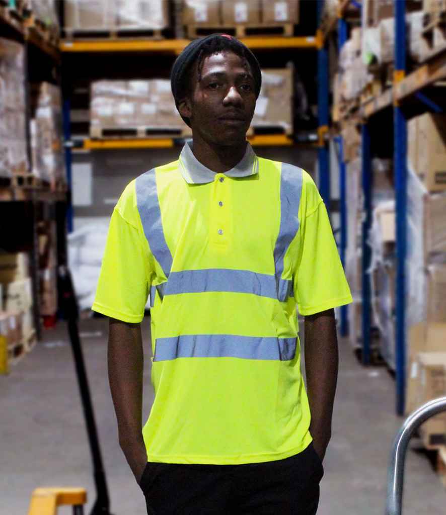 Warrior Warrior Hi-Vis Polo Shirt - Fluorescent Yellow (WR002)