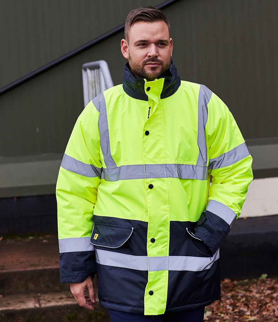 Warrior Warrior Hi-Vis Contrast Traffic Jacket - Fluorescent Yellow (WR008)