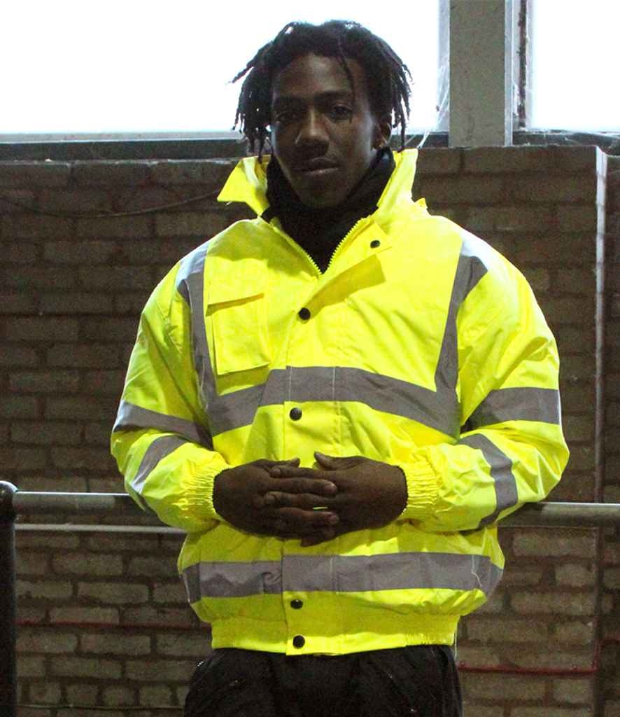 Warrior Warrior Hi-Vis Bomber Jacket - Fluorescent Yellow (WR023)