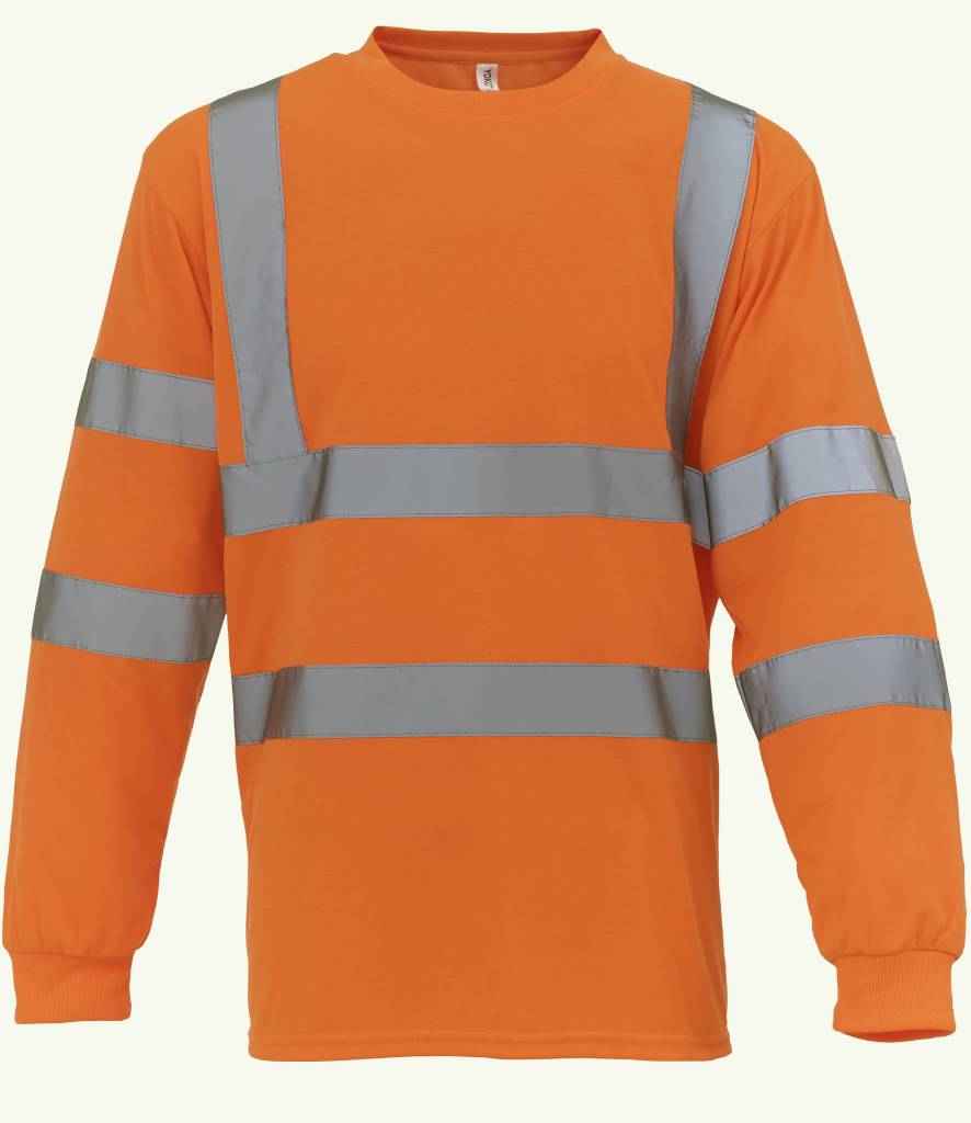 Yoko Hi-Vis Long Sleeve T-Shirt - Orange (YK012)