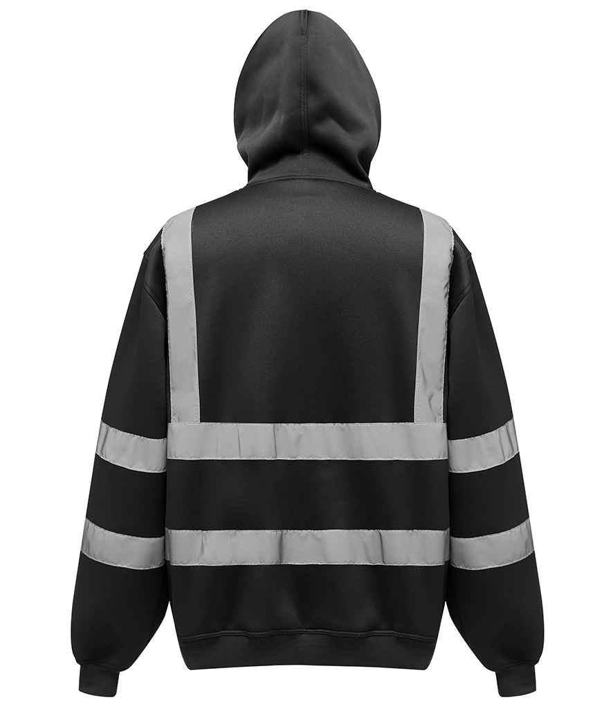 Yoko Hi-Vis Pull Over Hoodie - Black (YK031)