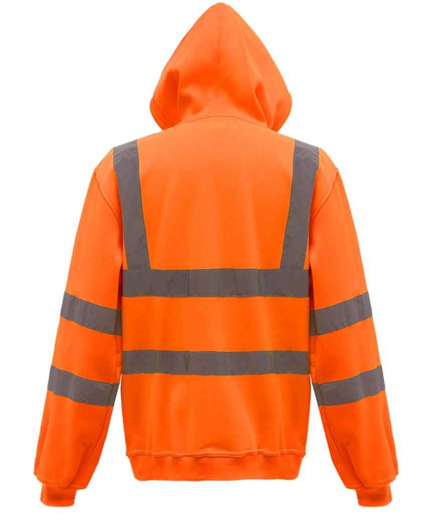 Yoko Hi-Vis Zip Hoodie - Orange (YK032)