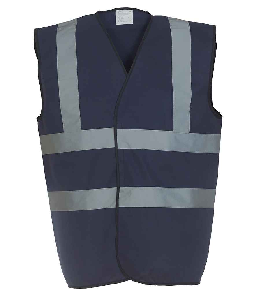 Yoko Hi-Vis Two Band and Braces Waistcoat - Navy (YK102)
