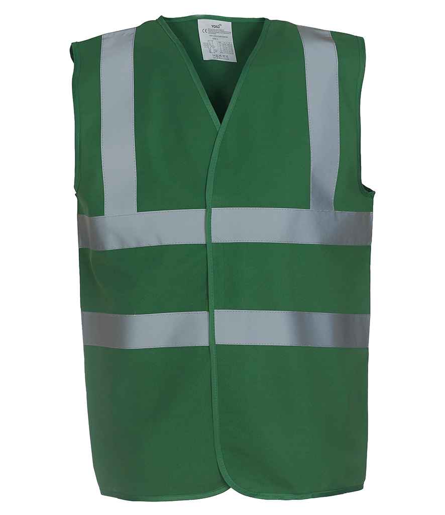 Yoko Hi-Vis Two Band and Braces Waistcoat - Paramedic Green (YK102)