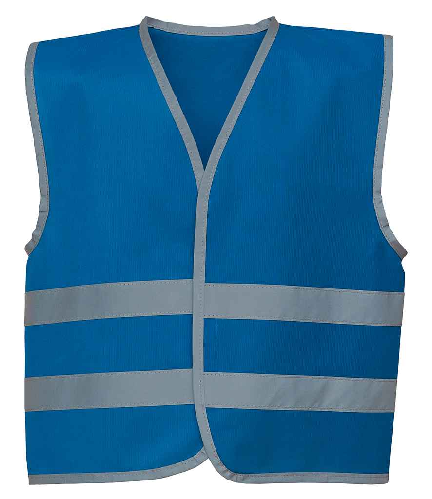 Yoko Kids Hi-Vis Two Band Waistcoat - Royal Blue (YK106B)