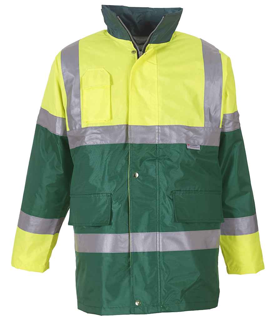 Yoko Hi-Vis Contrast Jacket - Yellow/Paramedic Green (YK205)