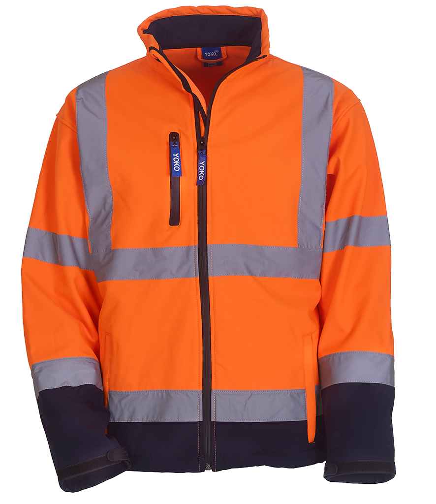 Yoko Hi-Vis Soft Shell Jacket - Orange/Navy (YK206)
