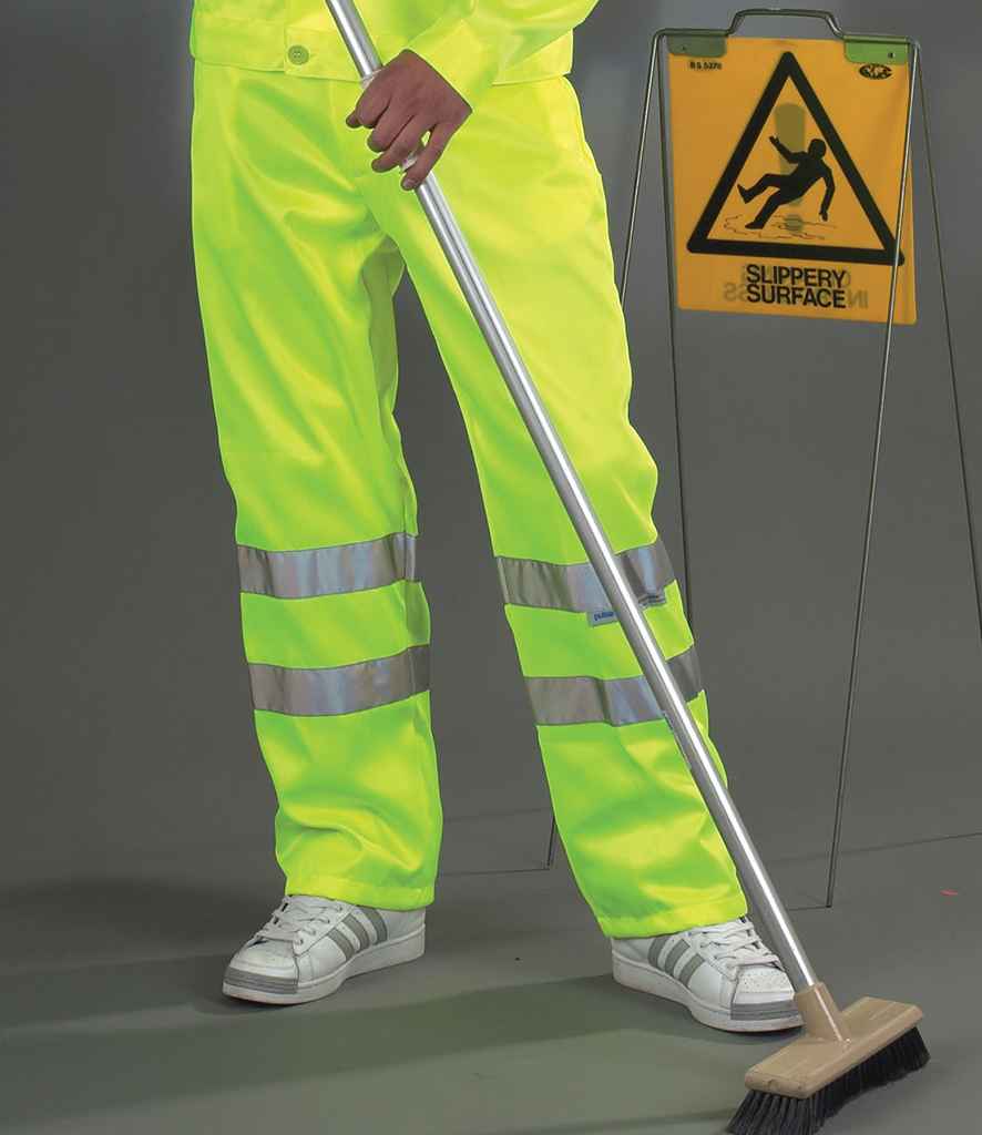 Yoko Hi-Vis Poly/Cotton Work Trousers - Yellow (YK300)
