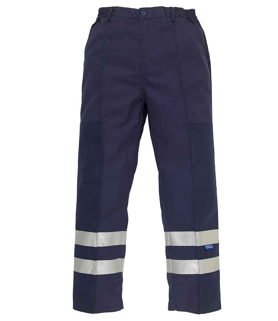 Yoko Reflective Poly/Cotton Ballistic Trousers - Navy (YK302)