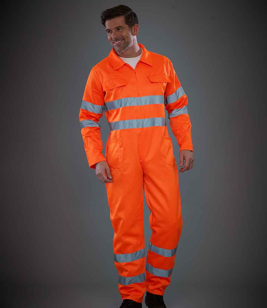 Yoko Hi-Vis Poly/Cotton Coverall - Orange (YK303)