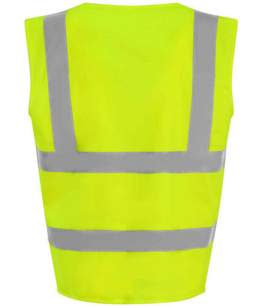 Pro RTX High Visibility Kids Waistcoat - Yellow - back
