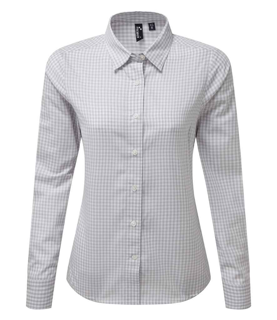 Premier Ladies Maxton Check Long Sleeve Shirt - FRONT
