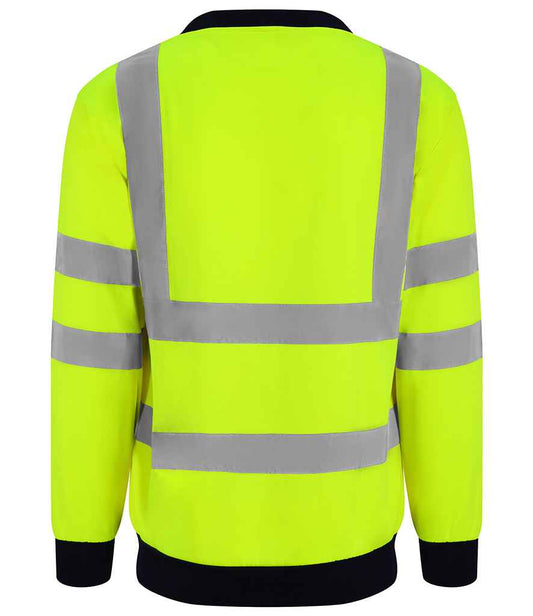 Pro RTX High Visibility Two Tone Sweatshirt - Yellow/Navy - back
