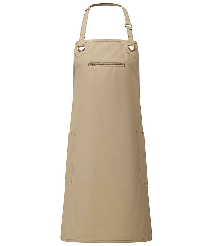 Premier Barley Contrast Stitch Bib Apron - FRONT