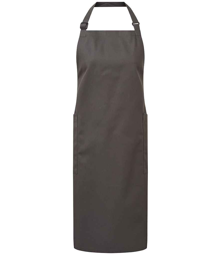 Premier Recycled Polyester and Fairtrade Organic Cotton Bib Apron - FRONT