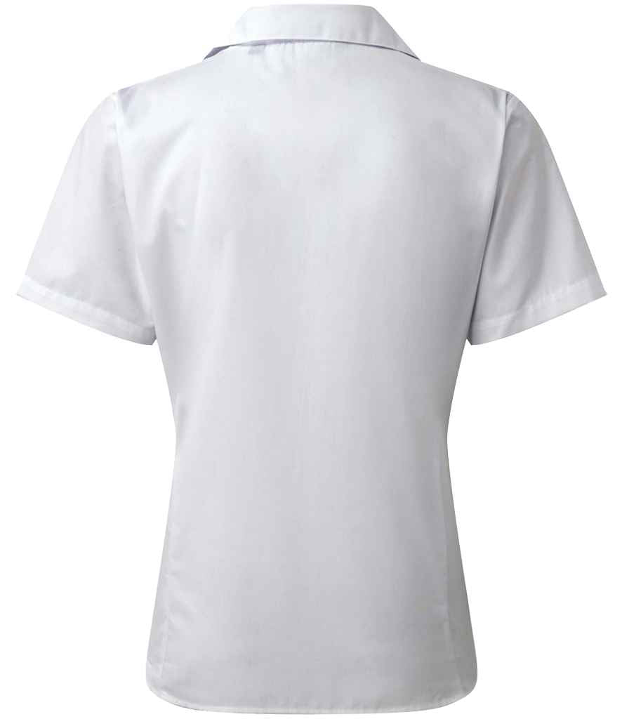 Premier Ladies Short Sleeve Poplin Blouse - BACK