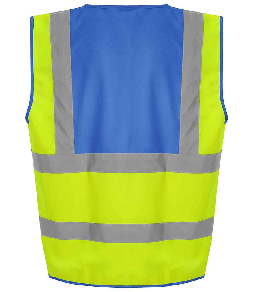 Pro RTX High Visibility Waistcoat - Yellow/Royal Blue - back