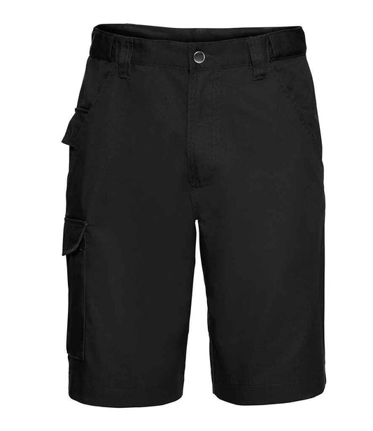 Russell Workwear Poly/Cotton Shorts - Black (002M)