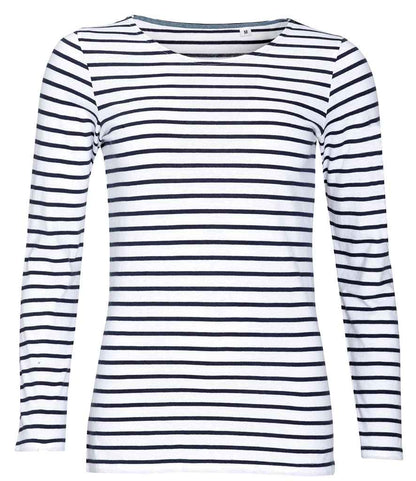 SOL'S Ladies Marine Long Sleeve Striped T-Shirt (01403)