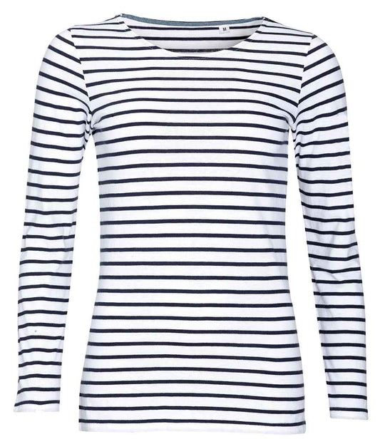 SOL'S Ladies Marine Long Sleeve Striped T-Shirt (01403)