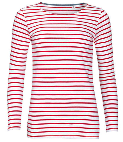 SOL'S Ladies Marine Long Sleeve Striped T-Shirt (01403)
