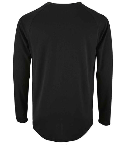 SOL'S Sporty Long Sleeve Performance T-Shirt - Black (02071)