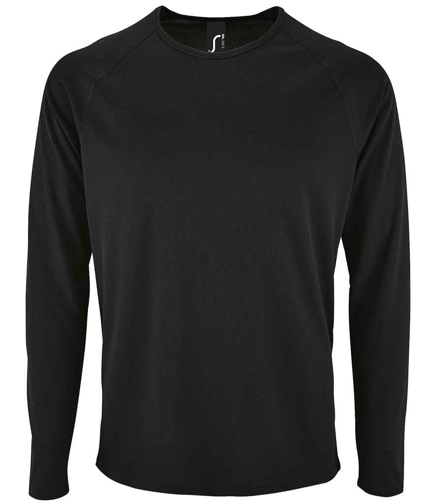 SOL'S Sporty Long Sleeve Performance T-Shirt - Black (02071)
