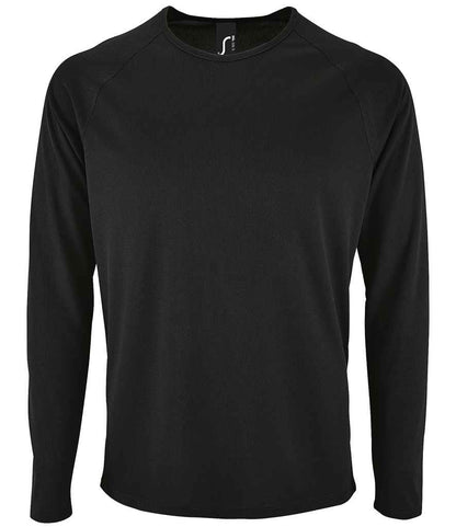 SOL'S Sporty Long Sleeve Performance T-Shirt - Black (02071)